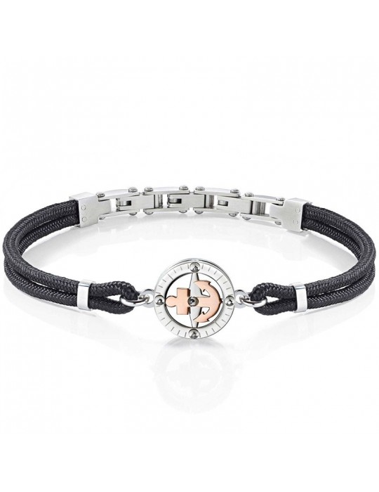 Bracciale Morellato - Versilia - Cordino Nero -Ancora Rose Gold-SAHB06