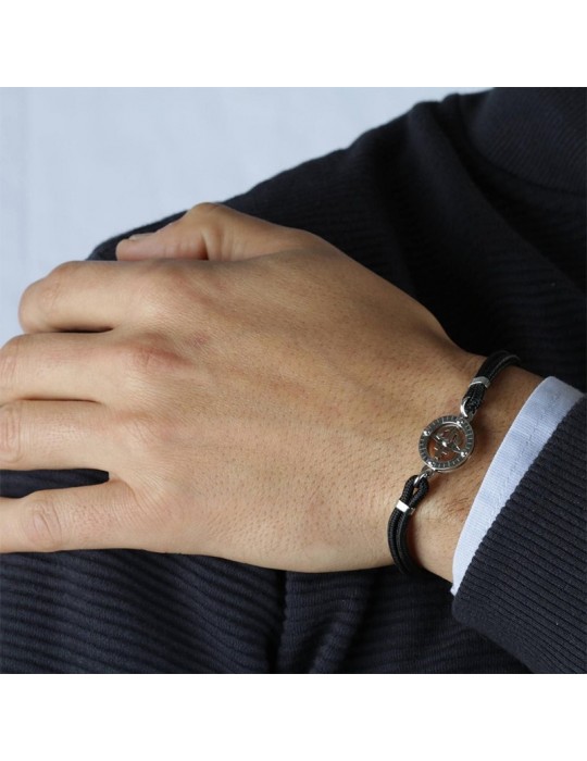 Bracciale Morellato - Versilia - Cordino Nero -Ancora Rose Gold-SAHB06