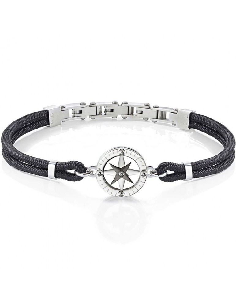 Morellato Bracelet - Versilia - Black Cord - Compass Rose -SAHB07