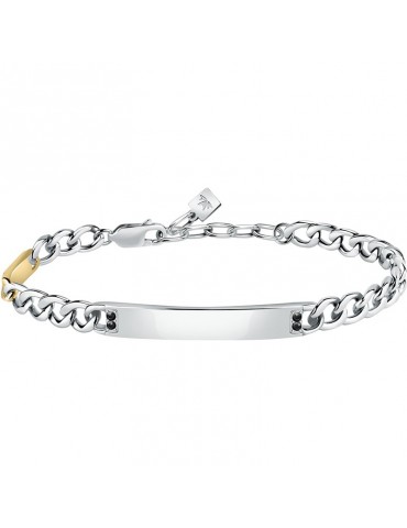 Bracciale Morellato - Catene - Mini Targa Gold - Cristalli Neri-SATX03