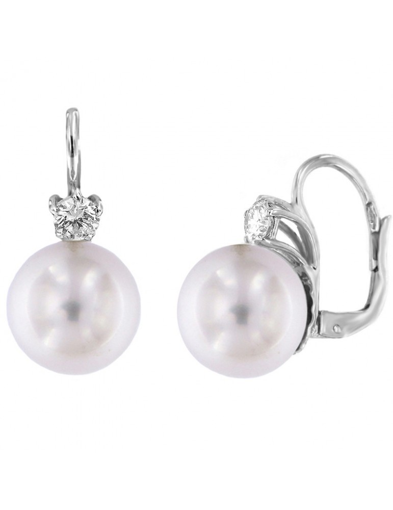 Picca Pearl's Earrings - Australian South Sea in White Gold with Diamonds - 0