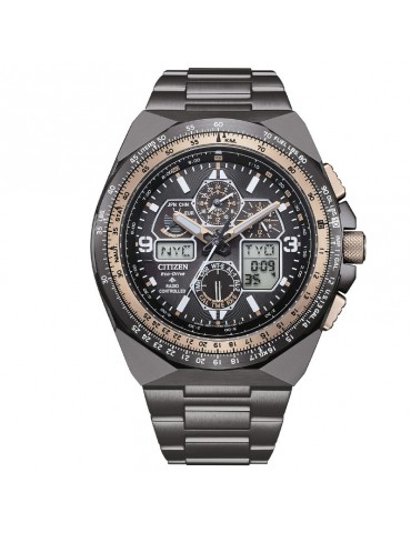 Citizen Men's Watch - Sky Air Radio Controlled Limited Edition 45mm Black Metal Gun - 0