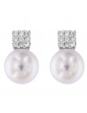 Coscia Pearl's Earrings - Australian South Sea in White Gold with Diamonds - 0