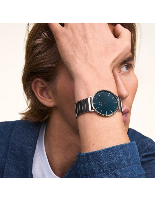 Orologio Daniel Wellington-Piano Link Arctic Silver-40mm-Blu-DW00100776
