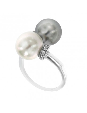 Thigh Ring - in 18K White Gold with Tahitian Pearl and South Sea Pearl - 0 2