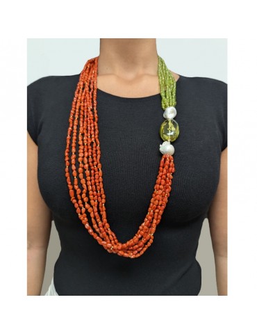 Collana Giadan - Rossogiadan - Perle Barocche - Corallo Rosso-GIADAN33