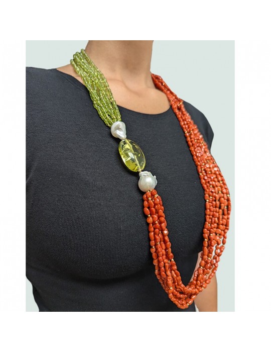 Collana Giadan - Rossogiadan - Perle Barocche - Corallo Rosso-GIADAN33