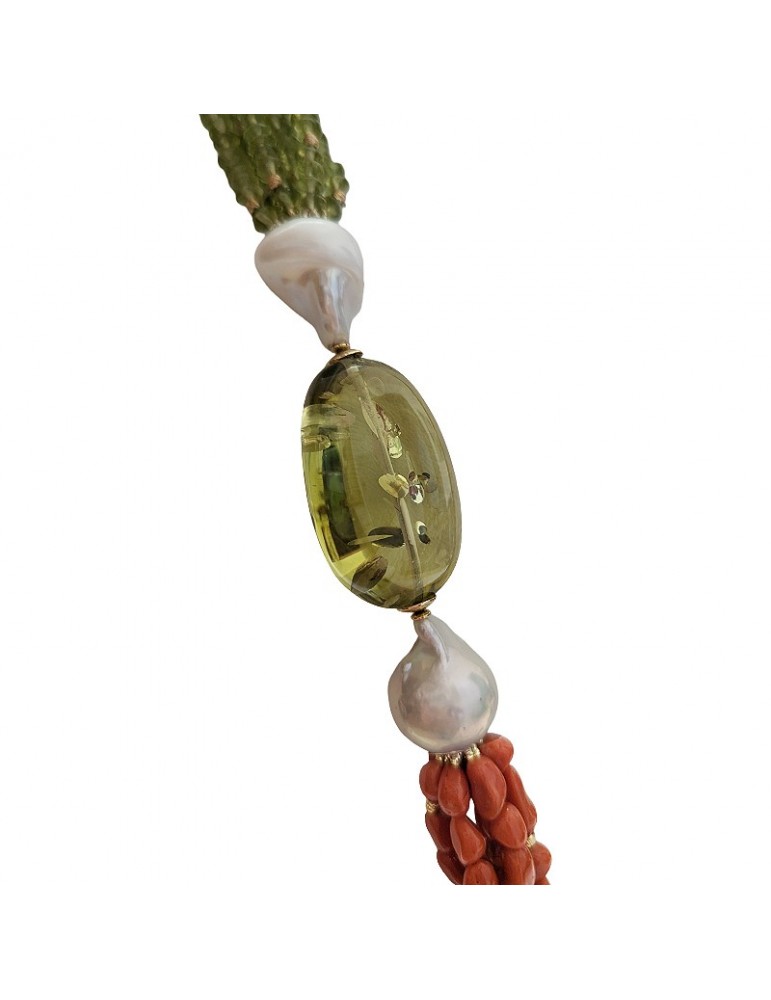 Collana Giadan - Rossogiadan - Perle Barocche - Corallo Rosso-GIADAN33