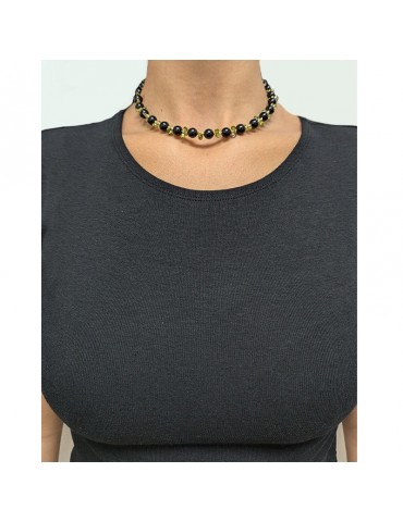 Girocollo Giadan - Vivien - Argento 925% -Onice-Zirconi Verdi-GIADAN28