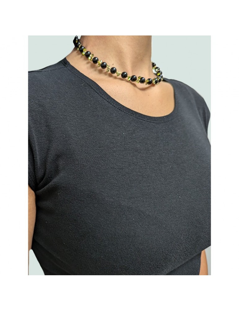 Girocollo Giadan - Vivien - Argento 925% -Onice-Zirconi Verdi-GIADAN28