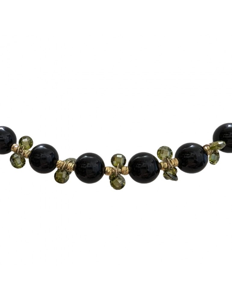 Girocollo Giadan - Vivien - Argento 925% -Onice-Zirconi Verdi-GIADAN28