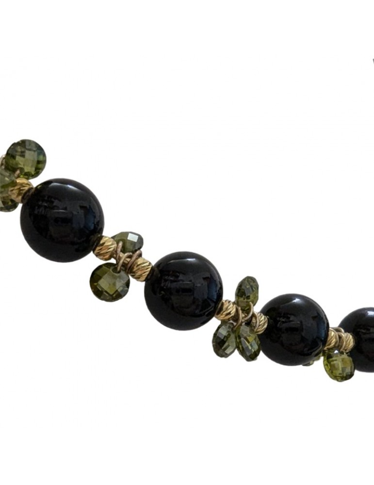 Girocollo Giadan - Vivien - Argento 925% -Onice-Zirconi Verdi-GIADAN28