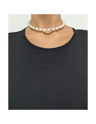 Giadan Choker - Vivien - Pearls - Transparent Topaz - GIADAN29
