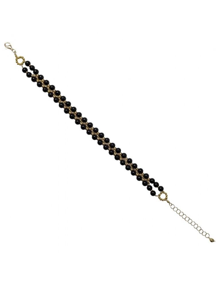 Chocker Giadan - Must - Argento 925% Dorato - Agata Nera - GIADAN20