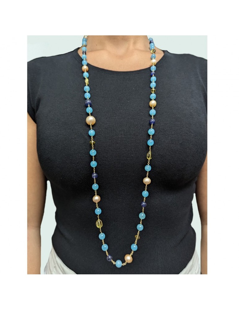 Collana Giadan - Artelier - Acquamarina - Perle Rosa - GIADAN18