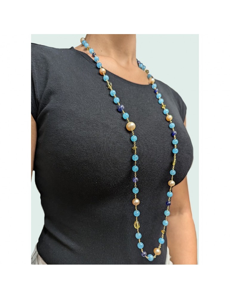 Collana Giadan - Artelier - Acquamarina - Perle Rosa - GIADAN18