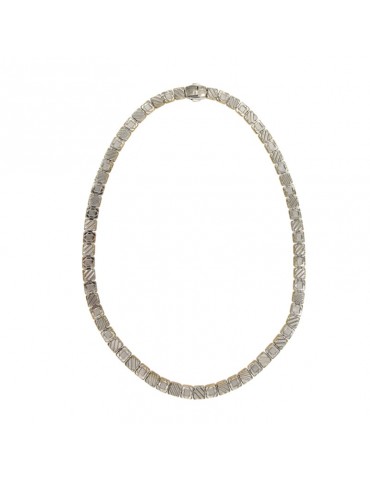 Chimento Necklace - Double Mosaic in 18K Yellow Gold and White Gold - 43cm - 0 2