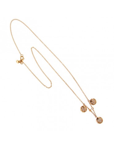 Collana Buonocore - Pastiglie in Oro Rosa 18 carati con Pendenti Lettera M e Diamanti Naturali 0,21 ct - 0 2