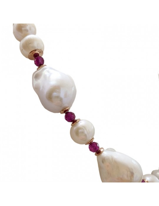 Collana Giadan - Sabbiabianca - Girocollo - Perle Barocche - Rubellite - GIADAN22