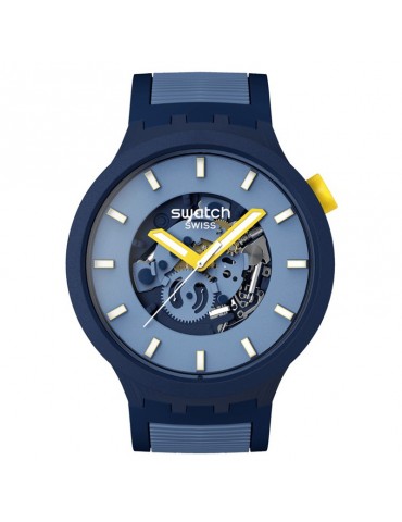 Orologio Swatch-Below The Horizon-47mm-Blu-Movimento a Vista-SB05N117