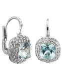 Picca Woman's Earrings - in White Gold with Diamonds and Aquamarine - 0