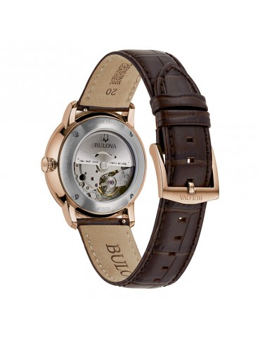 Bulova Men's Watch - Classic Hudson Mechanical Automatic 39mm Rose Gold White - 0 2