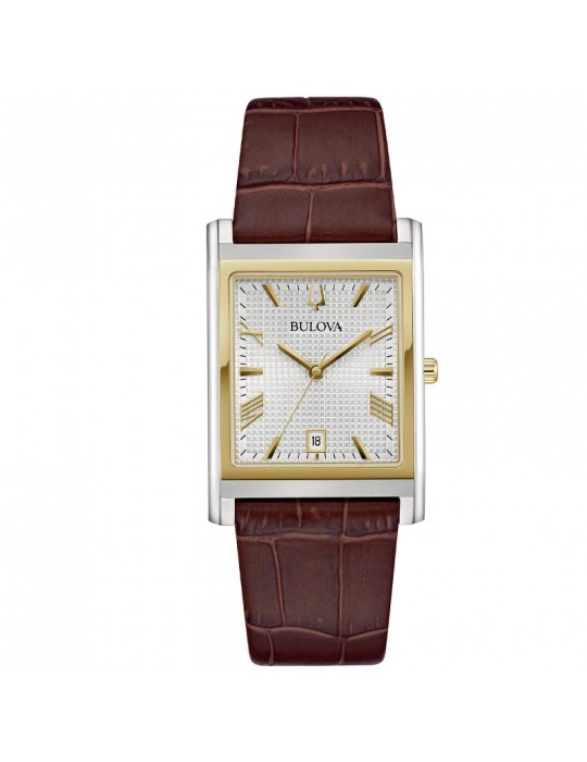 Orologio Bulova - Classic Rectangle Quarzo 29mm Argento Gold - 98B430