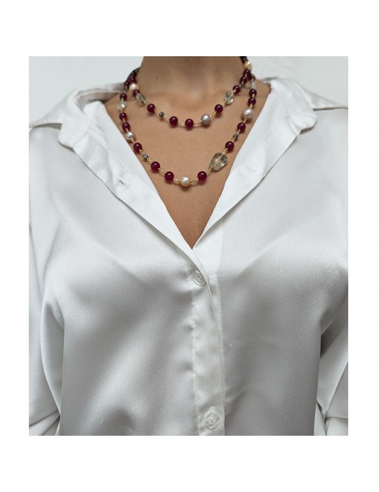 Collana Giadan - Artelier - Agata Rubino - Perle - GIADAN19