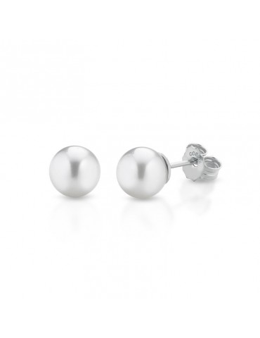 Orecchini Coscia - in Oro Bianco 18 Carati con Perle Akoya 7-7,5mm - LBPFAK1075
