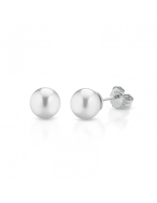 Orecchini Coscia - in Oro Bianco 18 Carati con Perle Akoya 7-7,5mm - LBPFAK1075