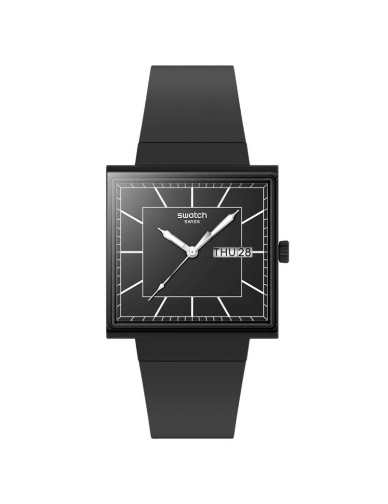 Swatch watch -What If... Blackagain-Time and Date-42mm-Black-SO34B701