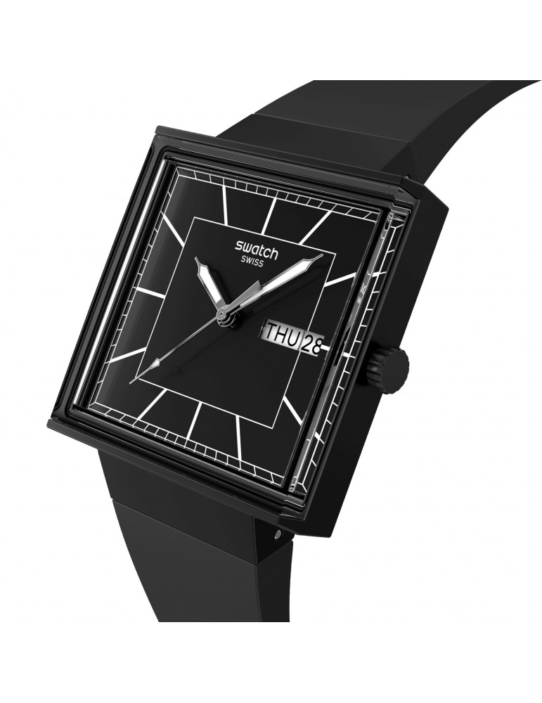 Swatch watch -What If... Blackagain-Time and Date-42mm-Black-SO34B701