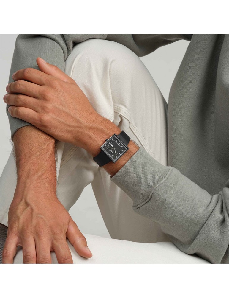 Swatch watch -What If... Blackagain-Time and Date-42mm-Black-SO34B701
