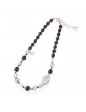 Lelune Glamour Necklace - Carmen with Black Agate and Rock Crystal - 48 cm - 0