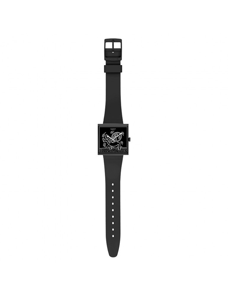 Orologio Swatch - Break Loose - 42mm - Nero - Stampa Bianca - SO34Z103