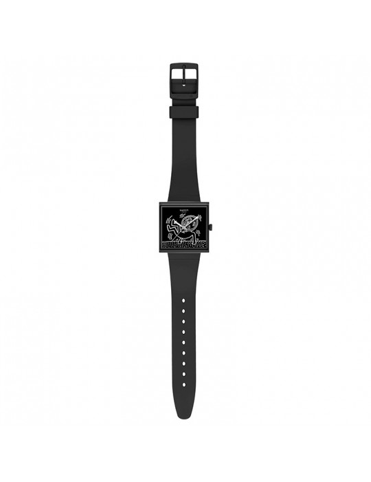 Orologio Swatch - Break Loose - 42mm - Nero - Stampa Bianca - SO34Z103