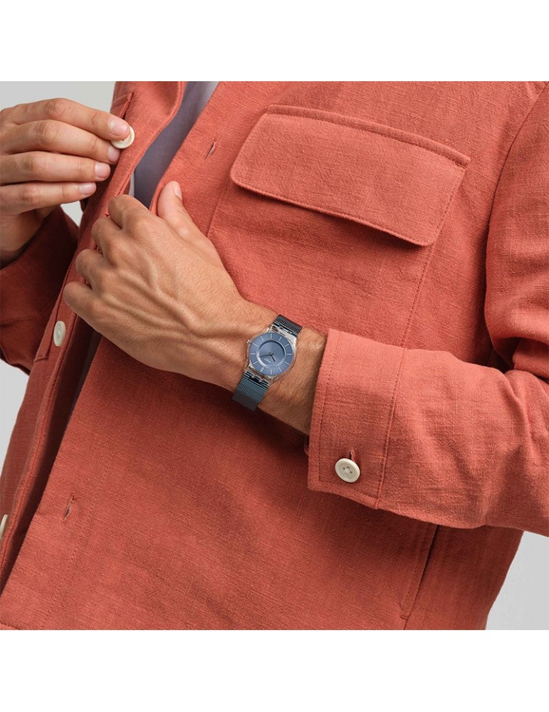 Swatch Watch - Cool Skies - Blue - 34mm - Transparent - SS08K120M