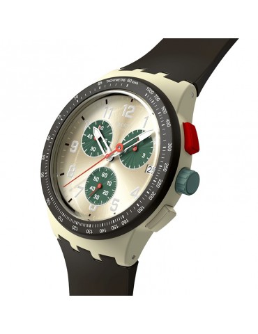 Swatch Watch - Obsidian Ink - Black - 42mm - Brushed Beige - SUST402 2
