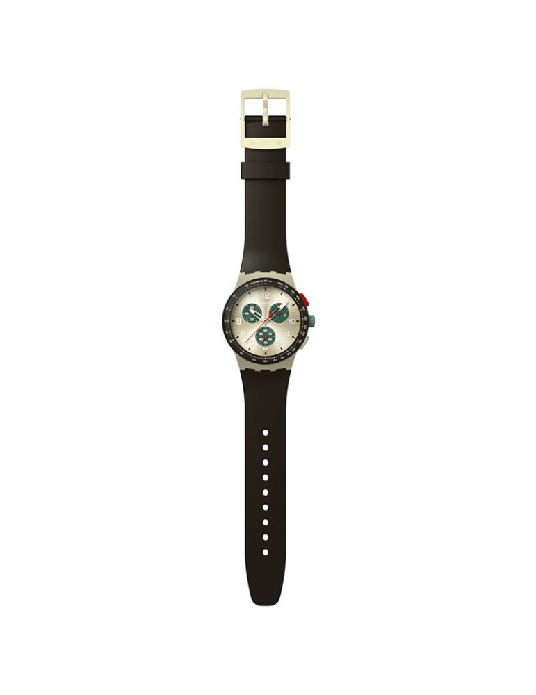 Swatch Watch - Obsidian Ink - Black - 42mm - Brushed Beige - SUST402