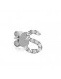 Buonocore Single Earring - You Are Letter S in 18K White Gold with 0.06ct White Diamonds - 0