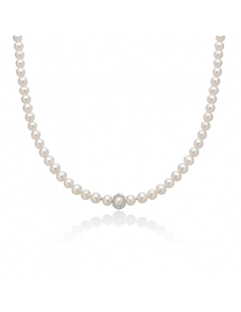 Collana Miluna - Boule e Fantasia con Perle Freshwater 6-6,5mm e Diamanti Naturali - PCL6584