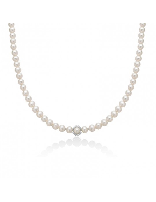 Collana Miluna - Boule e Fantasia con Perle Freshwater 6-6,5mm e Diamanti Naturali - PCL6584