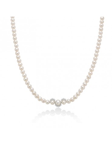 Collana Miluna - Boule e Fantasia con Perle Freshwater 5-5,5mm e Diamanti Naturali  -PCL6583