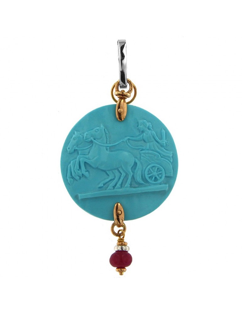 Pendente Turchese Silvia Kelly con Diamanti - 0