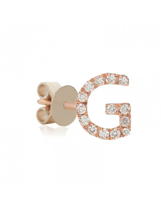 Mono Orecchino Buonocore - You Are Lettera G - Oro Rosa - Diamanti Bianchi 0,07 ct - 012O-G-DP