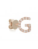 Buonocore Single Earring - You Are Letter G in Rose Gold with White Diamonds 0.07 ct - 0