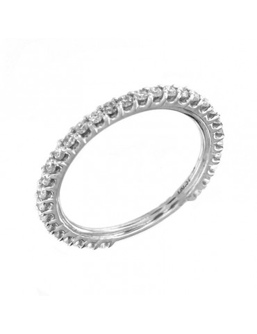 Anello Veretta Picca con Diamanti Bianchi da Donna - 0
