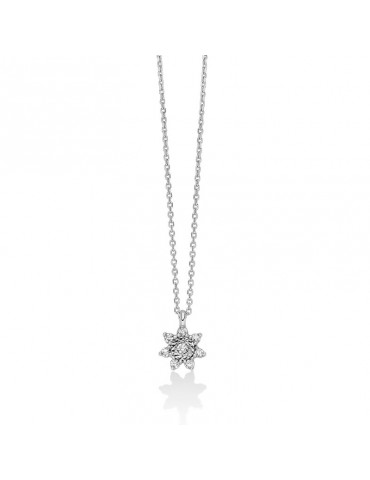 Miluna Necklace - in 18K White Gold with Star and White Diamonds - 0