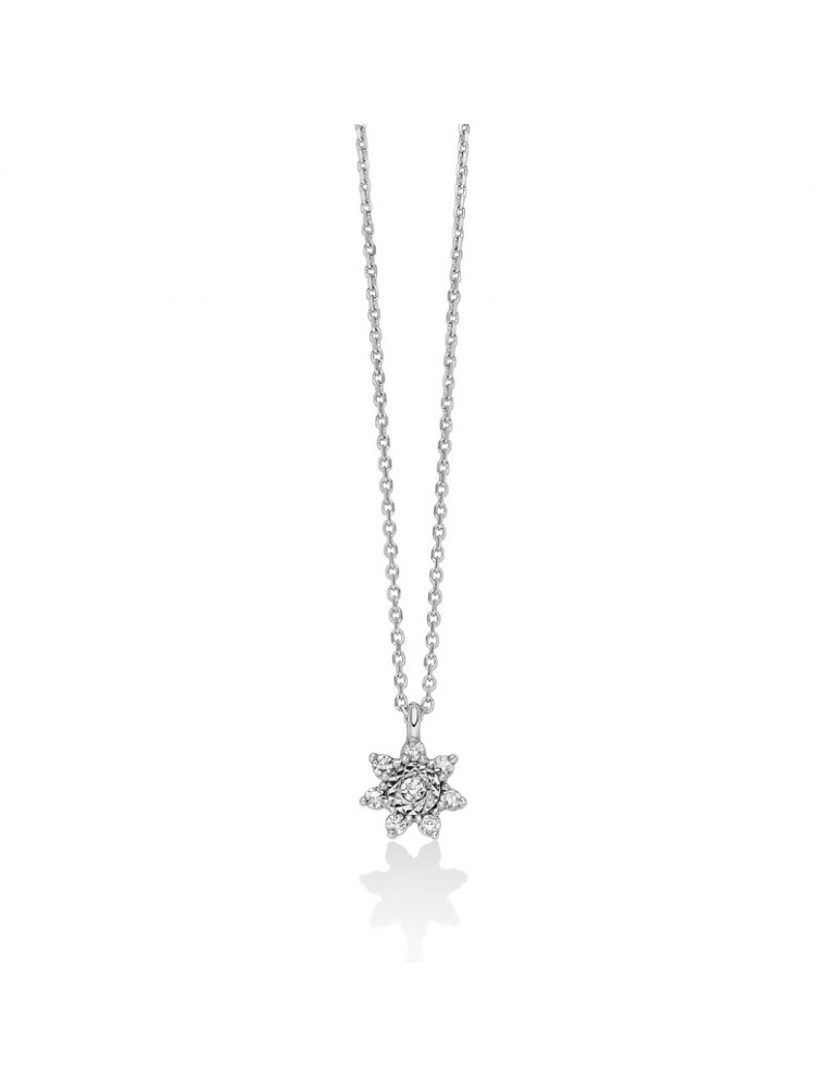 Miluna Necklace - in 18K White Gold with Star and White Diamonds - 0