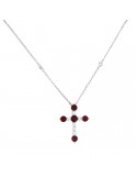 Picca Necklace - White Gold Rood with Diamonds and Rubies - 0